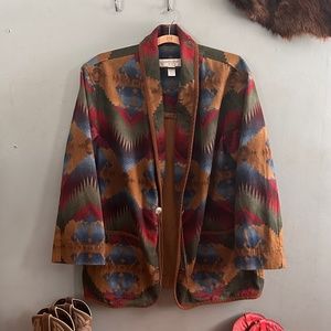VINTAGE // Jones New York Southwestern Aztec Concho Jacket Shacket Coat